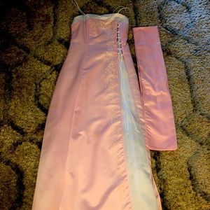 Rebecca Prom Dress with white accents with a matching shall